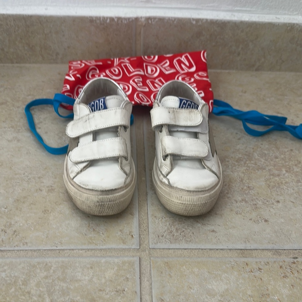 Golden Goose White Velcro Sneakers for Kids